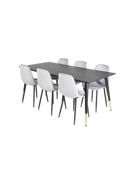 Matgrupp Dipp med Polar matstolar, 180 × 90 cm