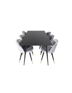 Matgrupp Silar med Velvet matstolar, 180 × 90 cm