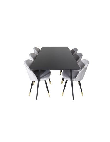 Matgrupp Silar med Velvet matstolar, 180 × 90 cm