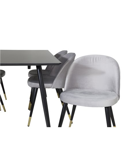 Matgrupp Silar med Velvet matstolar, 180 × 90 cm