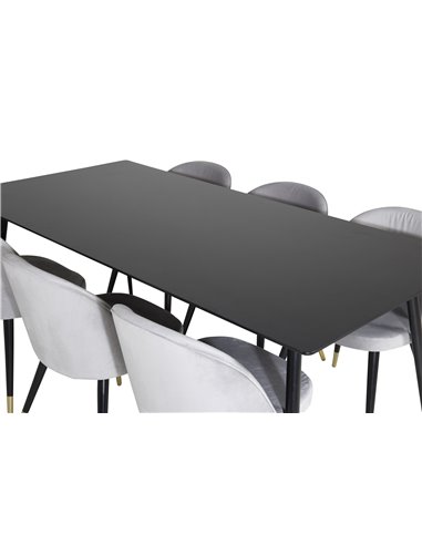 Matgrupp Silar med Velvet matstolar, 180 × 90 cm