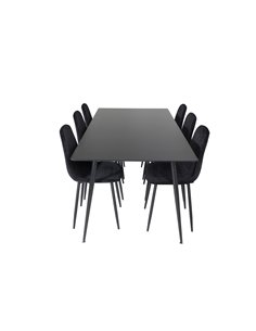 Matgrupp Silar med Polar matstolar, 180 × 90 cm