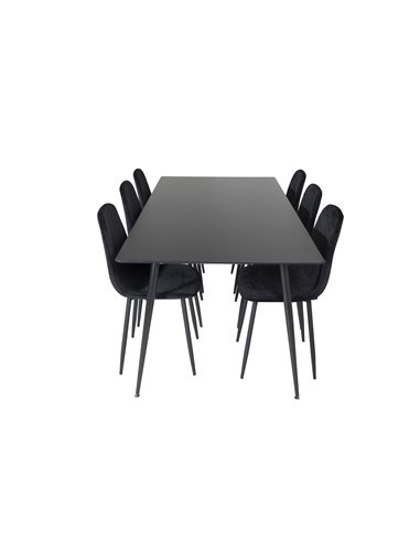 Matgrupp Silar med Polar matstolar, 180 × 90 cm