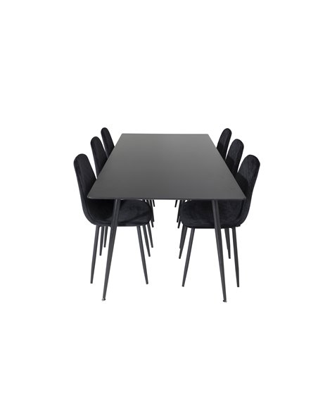Matgrupp Silar med Polar matstolar, 180 × 90 cm