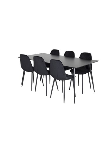 Matgrupp Silar med Polar matstolar, 180 × 90 cm