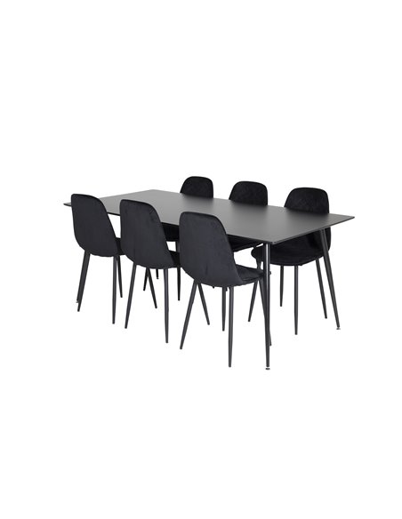 Matgrupp Silar med Polar matstolar, 180 × 90 cm