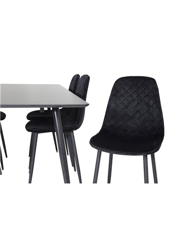 Matgrupp Silar med Polar matstolar, 180 × 90 cm