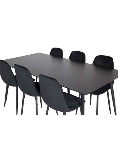 Matgrupp Silar med Polar matstolar, 180 × 90 cm