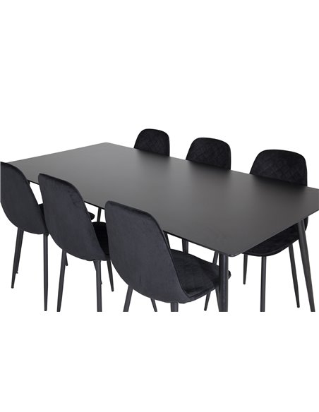 Matgrupp Silar med Polar matstolar, 180 × 90 cm