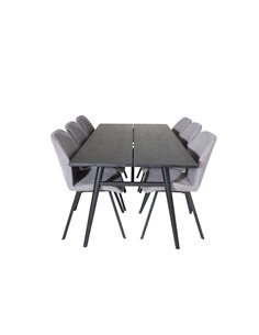 Matgrupp Sleek med Gemma matstolar, 195 × 95 cm