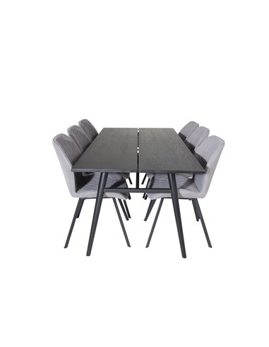 Matgrupp Sleek med Gemma matstolar, 195 × 95 cm