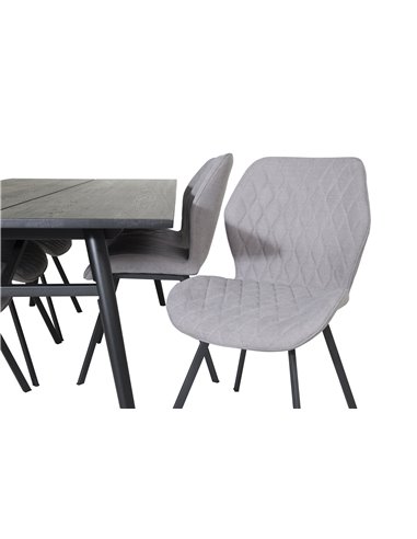 Matgrupp Sleek med Gemma matstolar, 195 × 95 cm