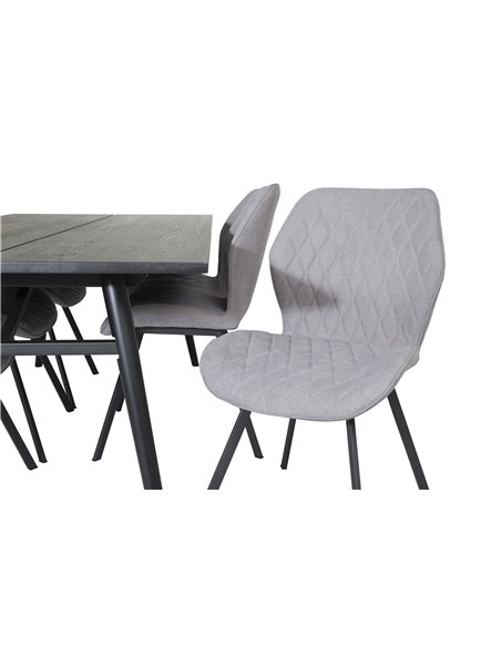 Matgrupp Sleek med Gemma matstolar, 195 × 95 cm