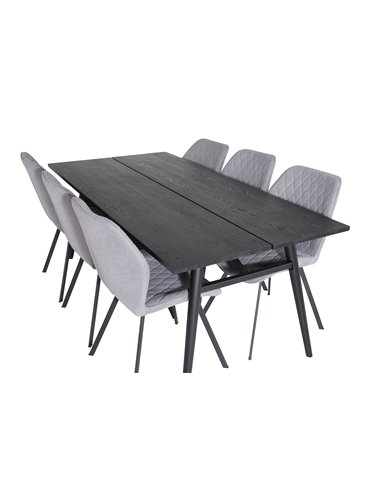 Matgrupp Sleek med Gemma matstolar, 195 × 95 cm