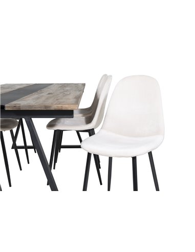 Matgrupp Jakarta med Polar matstolar, 200 × 90 cm