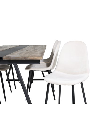 Matgrupp Jakarta med Polar matstolar, 200 × 90 cm