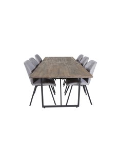 Matgrupp Padang med Gemma matstolar, 250 × 100 cm