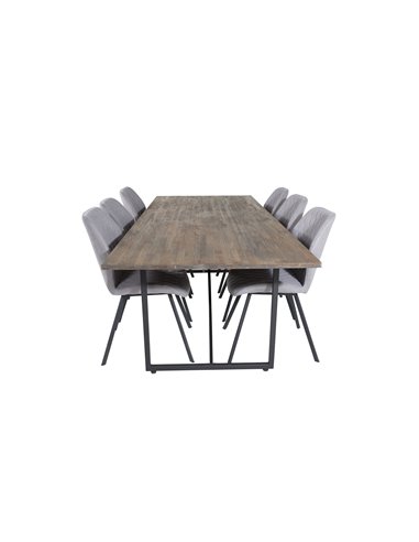 Matgrupp Padang med Gemma matstolar, 250 × 100 cm