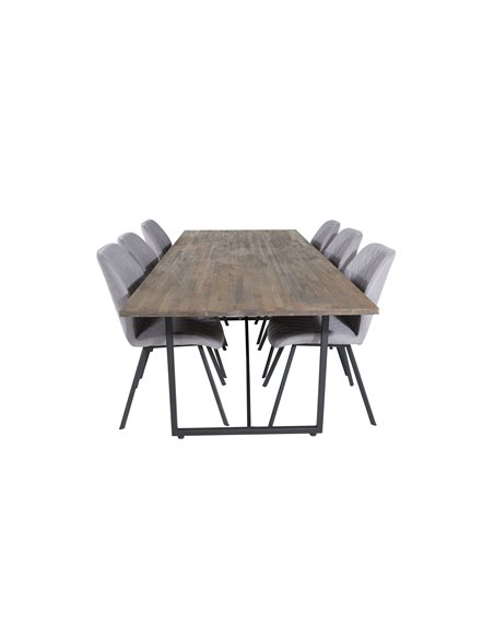Matgrupp Padang med Gemma matstolar, 250 × 100 cm
