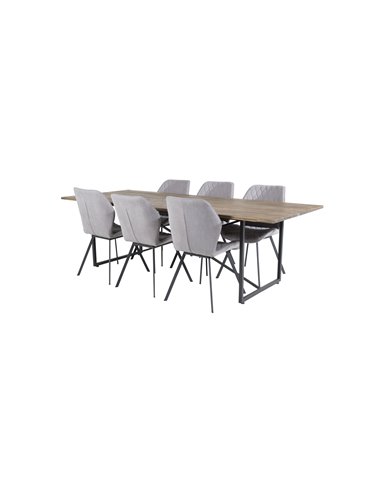 Matgrupp Padang med Gemma matstolar, 250 × 100 cm