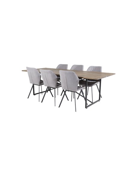 Matgrupp Padang med Gemma matstolar, 250 × 100 cm