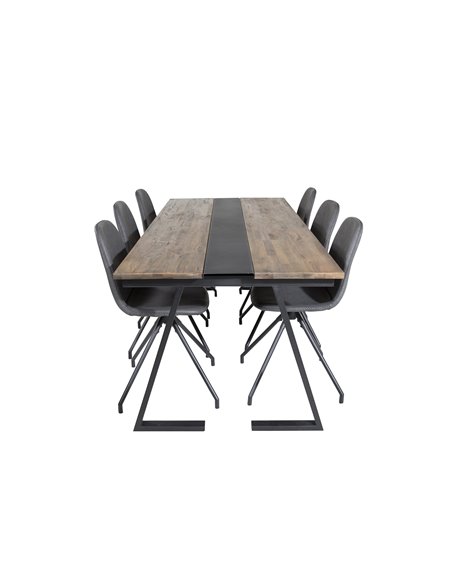 Matgrupp Jakarta med Polar matstolar, 200 × 90 cm