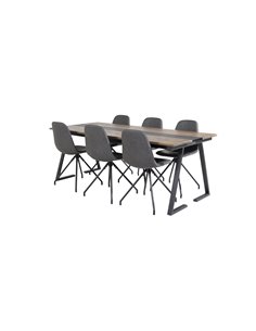 Matgrupp Jakarta med Polar matstolar, 200 × 90 cm 2