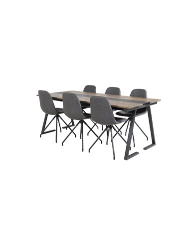 Matgrupp Jakarta med Polar matstolar, 200 × 90 cm