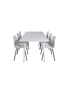Matgrupp Polar med Arctic matstolar, 180 × 90 cm