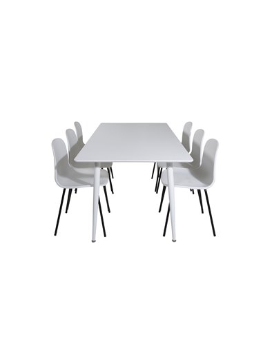 Matgrupp Polar med Arctic matstolar, 180 × 90 cm
