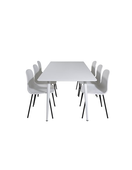 Matgrupp Polar med Arctic matstolar, 180 × 90 cm