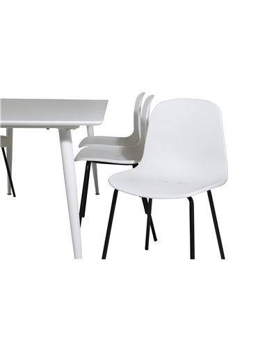 Matgrupp Polar med Arctic matstolar, 180 × 90 cm