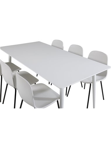 Matgrupp Polar med Arctic matstolar, 180 × 90 cm