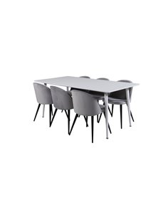 Matgrupp Polar med Velvet matstolar, 180 × 90 cm 2