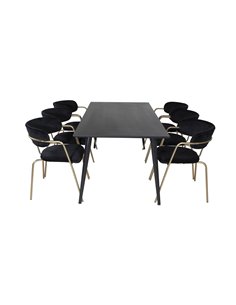 Matgrupp Dipp med Arrow matstolar, 180 × 90 cm