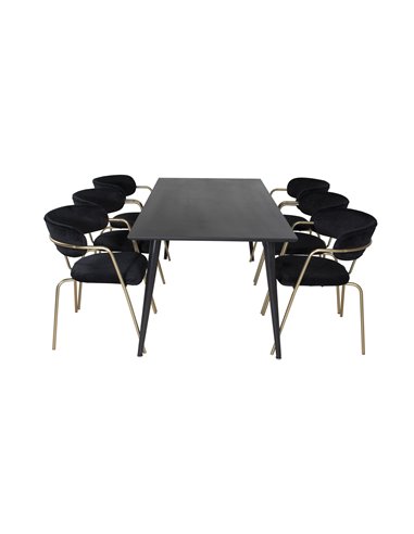 Matgrupp Dipp med Arrow matstolar, 180 × 90 cm