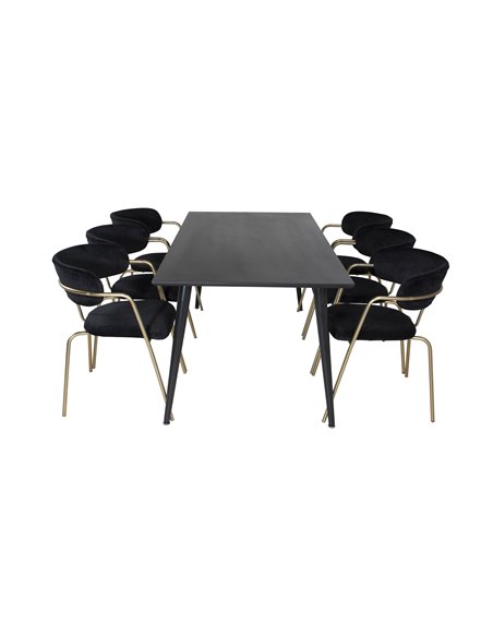 Matgrupp Dipp med Arrow matstolar, 180 × 90 cm