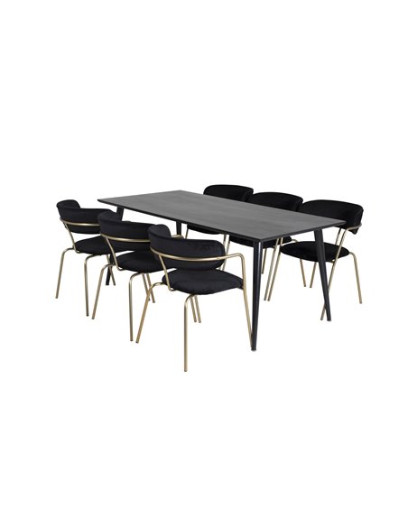 Matgrupp Dipp med Arrow matstolar, 180 × 90 cm