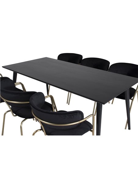 Matgrupp Dipp med Arrow matstolar, 180 × 90 cm