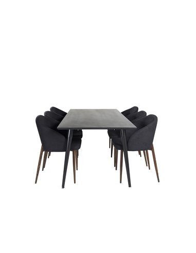 Matgrupp Dipp med Arch matstolar, 180 × 90 cm
