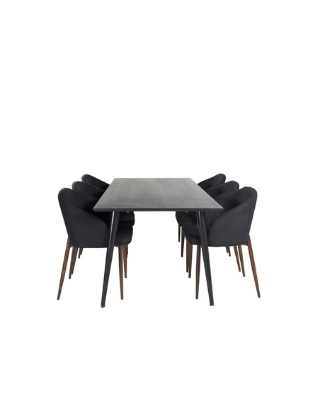 Matgrupp Dipp med Arch matstolar, 180 × 90 cm