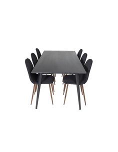 Matgrupp Dipp med Polar matstolar, 180 × 90 cm