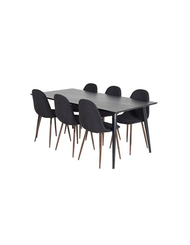 Matgrupp Dipp med Polar matstolar, 180 × 90 cm