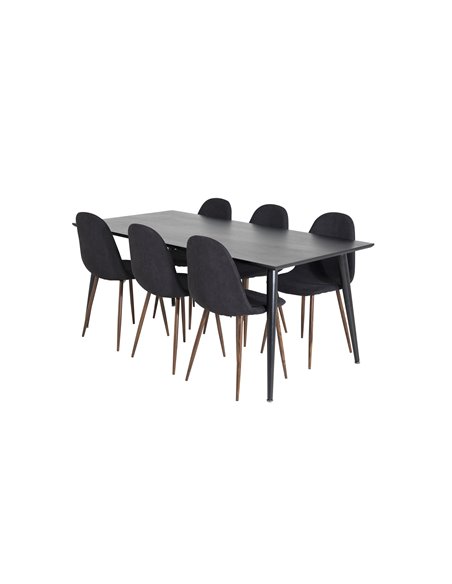 Matgrupp Dipp med Polar matstolar, 180 × 90 cm