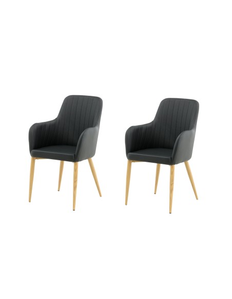 Matstol Comfort, Svart/Natur