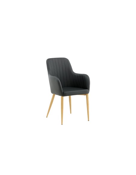 Matstol Comfort, Svart/Natur