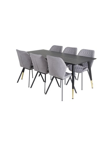 Matgrupp Dipp med Gemma matstolar, 180 × 90 cm