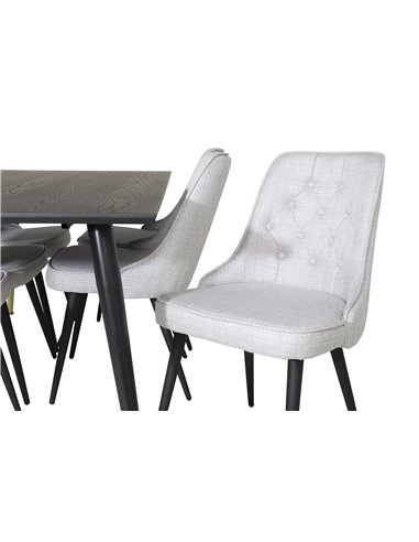 Matgrupp Dipp med Velvet Deluxe matstolar, 180 × 90 cm