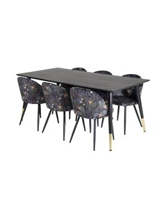 Matgrupp Dipp med Velvet matstolar, 180 × 90 cm 2