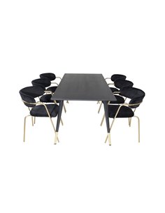 Matgrupp Dipp med Arrow matstolar, 180 × 90 cm